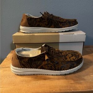 Hey Dude Brown Patterned Loafers